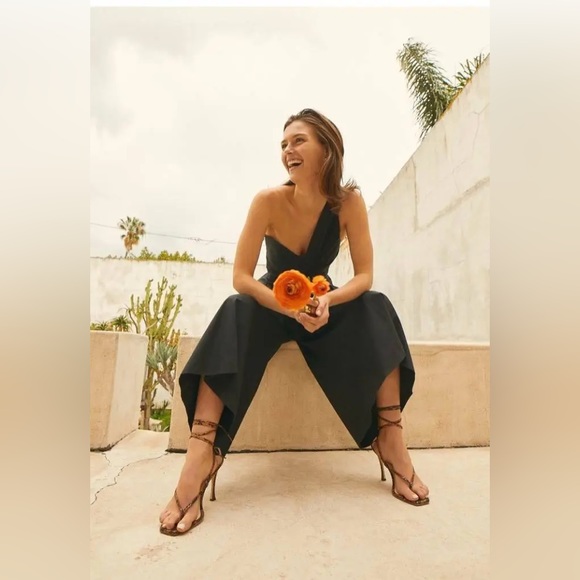 A.L.C. Athelia One Shoulder Jumpsuit ALC Black, 4 - Picture 4 of 7